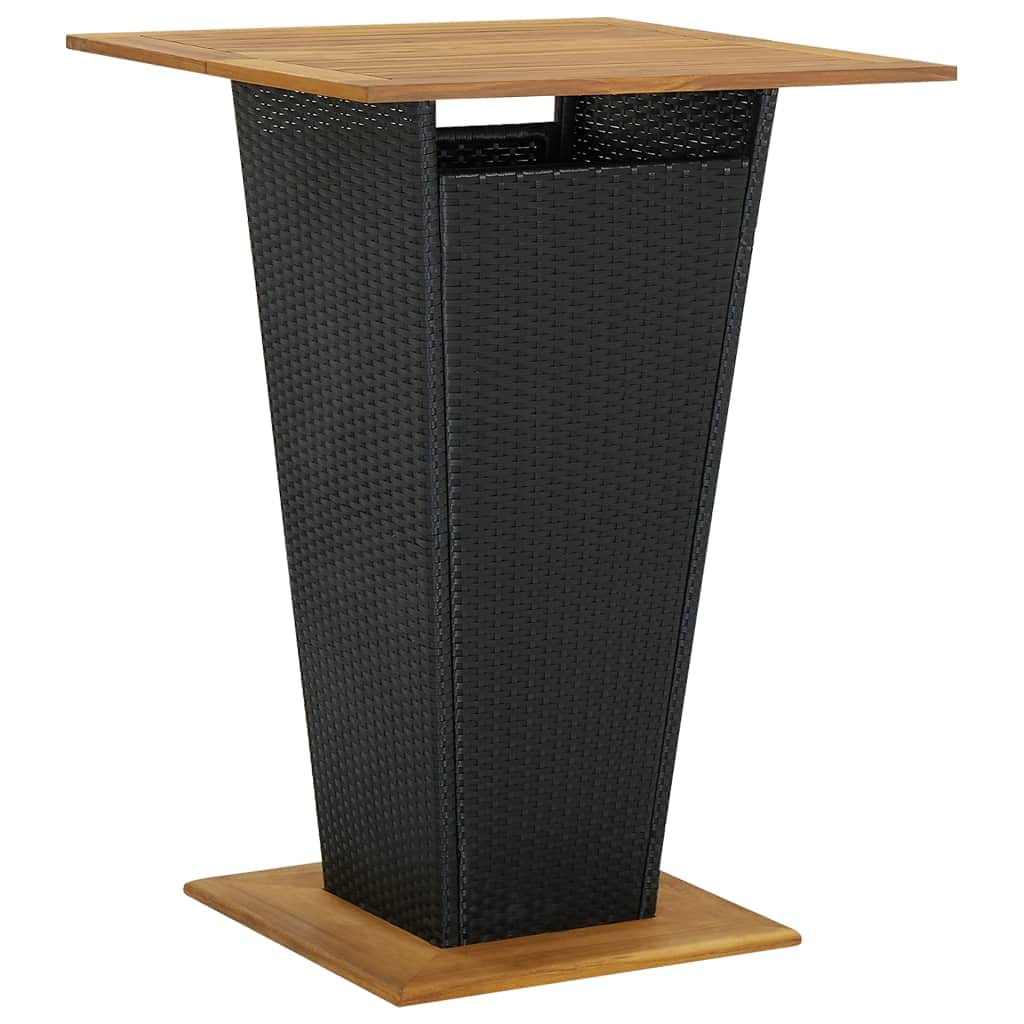 SKM Ensemble de Bar de Jardin 9 pcs et Coussins Résine tressée Noir-61KG