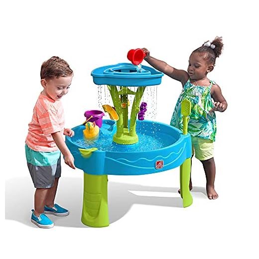 Step2 Summer Showers Splash Tower Water Table | Kids Water Play Table with 8-Pc Accessory Set