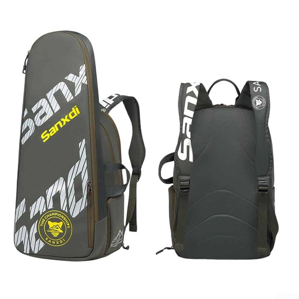 Zaino per racchette da tennis con scomparti per scarpe e laptop, borsa per racchette da badminton per 2 racchette, borsa sportiva leggera