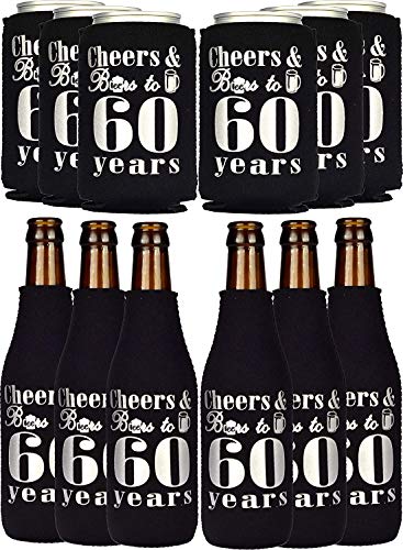 60th birthday gifts for men: can cooler, decorations, party supplies & favors