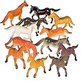 ArtCreativity Mini Horse Figurines Set for Kids - Pack of 12 - Assorted 2.5 Inch Small Horses, Sturdy Plastic Toys, Fun Birthday Party Favors, Great Playset for Boys and Girls Ages 3+