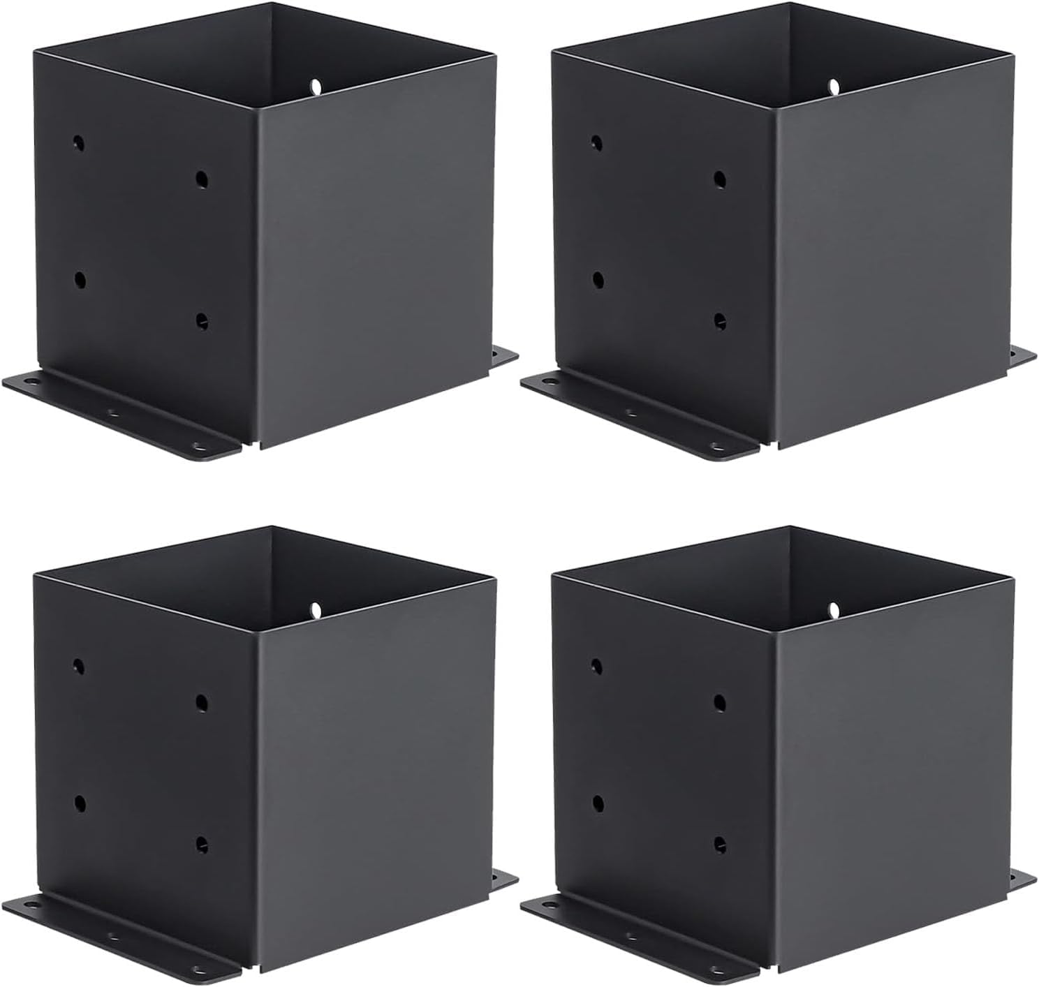 Cokritsm 4PCS 6 x 6 Post Base, Inner Size 5.6"x5.6" Heavy Duty Post Base Brackets kit,Support Deck Base with Screws for Deck Porch Handrail Railing Fence Plate Pergola Suppor