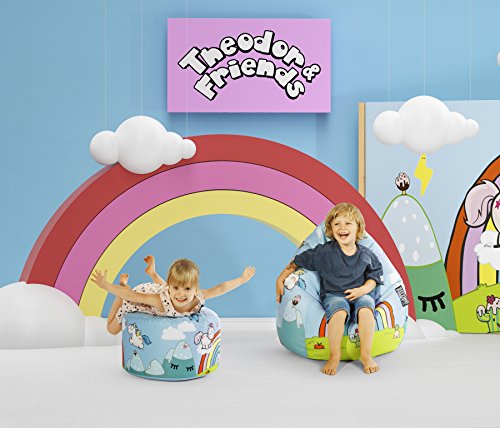 Gouchee Home Dotcom Theodor Kids/Child Bean Bag Ottoman Pouf Multicolored