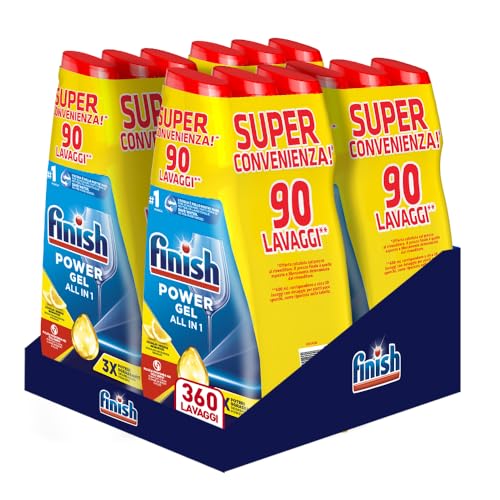 Gel lave-vaisselle Finish Powergel Citron 600 ml dégraissant en lot de 12