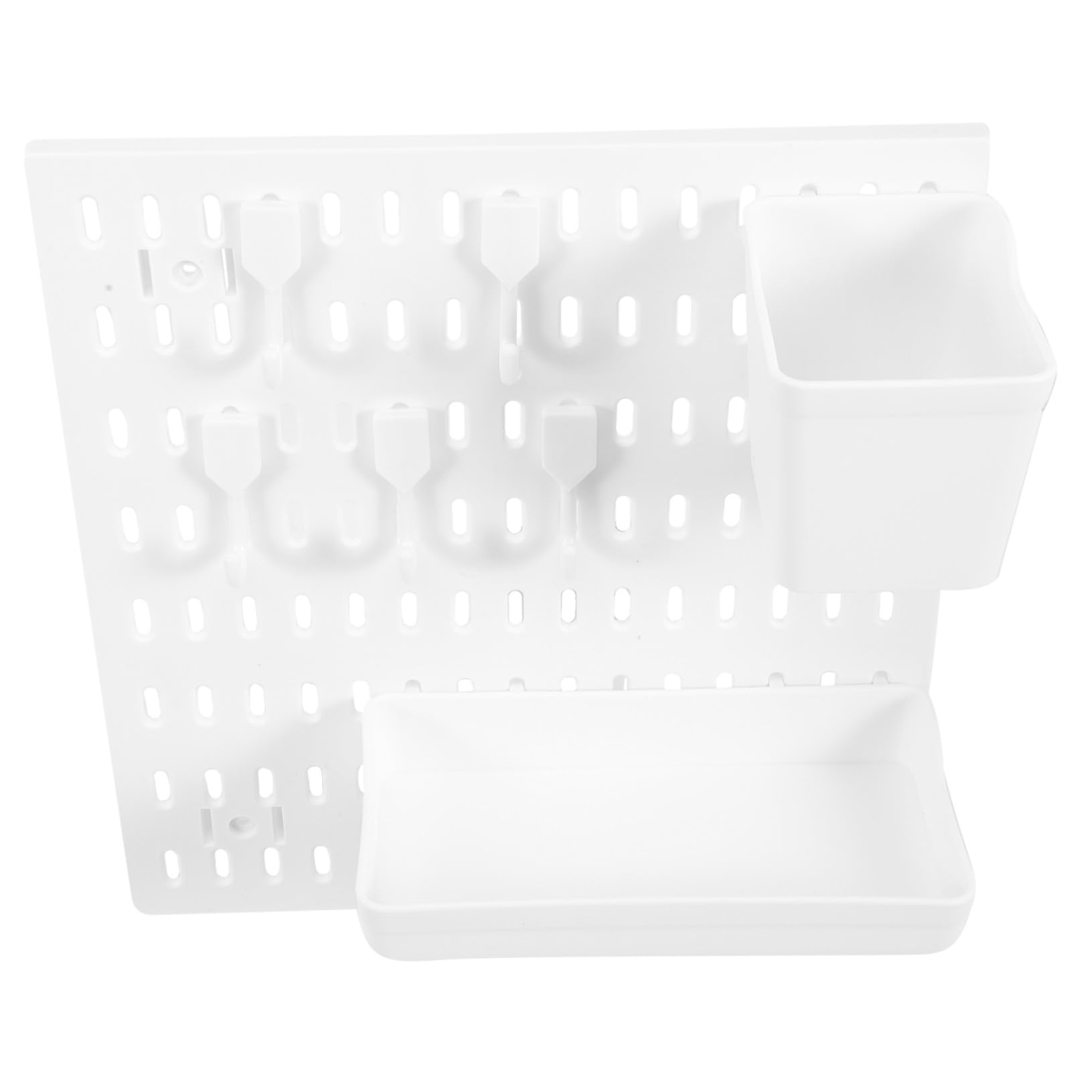Organiseur mural perforé blanc et étagère simple style rangement chambre