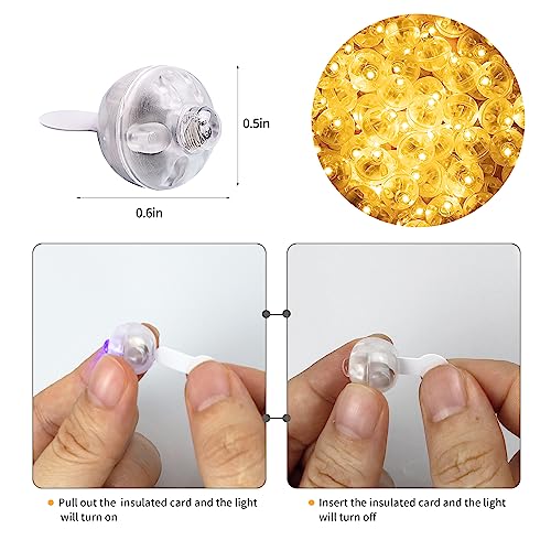 Image of Aogist 200Pcs Warm White Balloon Lights with Hook,Long Standby Time,Waterproof Mini Light for Birthday Party Wedding Christmas Halloween Easter Decorative