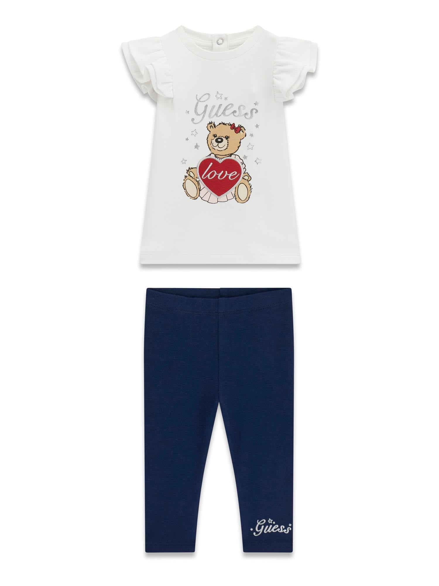 GUESS Completo per Bimba Bianco 12 Mesi (80cm)