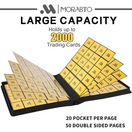 Image of Card Binder 20 Pocket,Trading Card Binder Holds up to 2000 Cards with 50 Sleeves,Zipper Card Holder Album Compatible with TCG Card /Game Cards /Sports Card