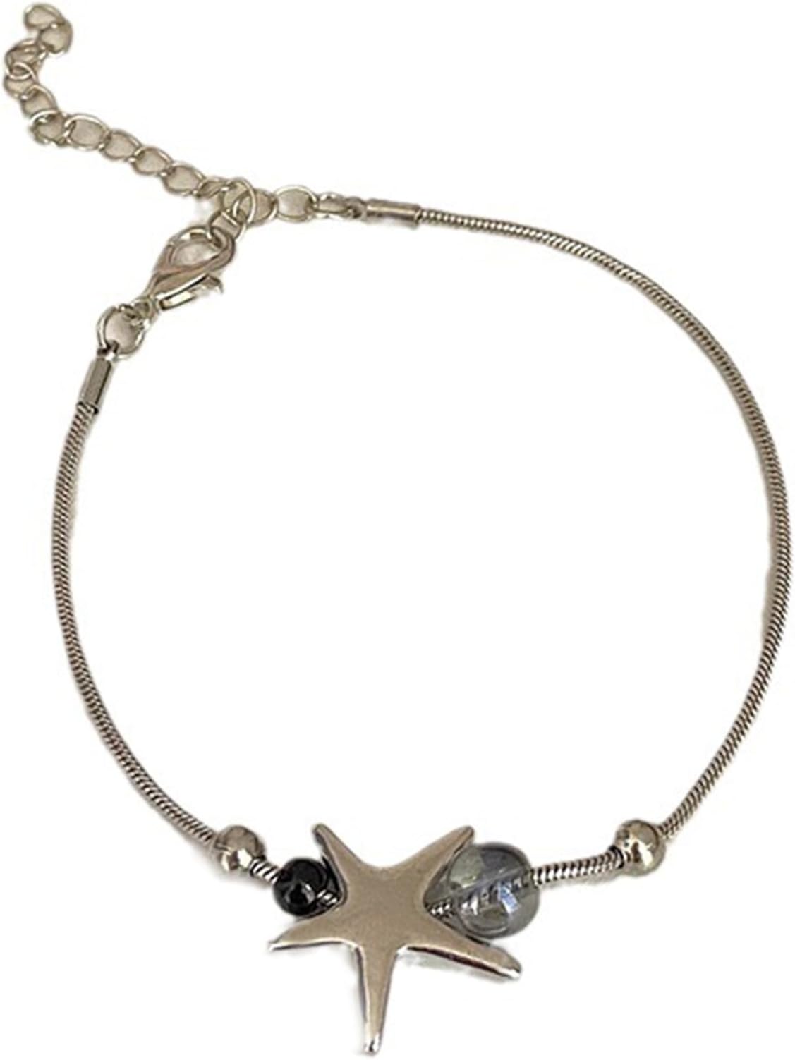Newwyt Elegant Vintage Star Charm Bracelet Adjustable Wrist Chain for Women Girls Stylish Hand Jewelry Birthday Party Gift Alloy