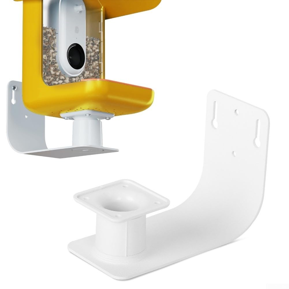 NexRen Soporte de montaje en pared compatible con BirdBuddy, construcción de hierro, incluye 6 tornillos, fácil instalación, comedero de pájaros al aire libre, colocación estable para uso en patio