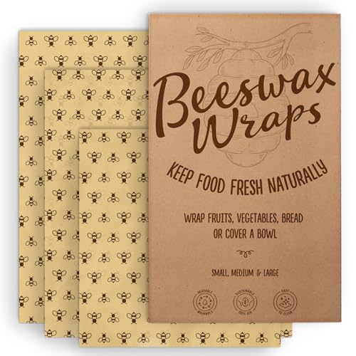 Bee’s Wrap Reusable, Eco Friendly Beeswax Food Wraps, Organic...