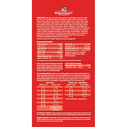 Stella & Chewy's Wild Red Dry Dog Food Raw Blend High Protein Wholesome Grains Red Meat Recipe, 3.5 lb. Bag - image 3