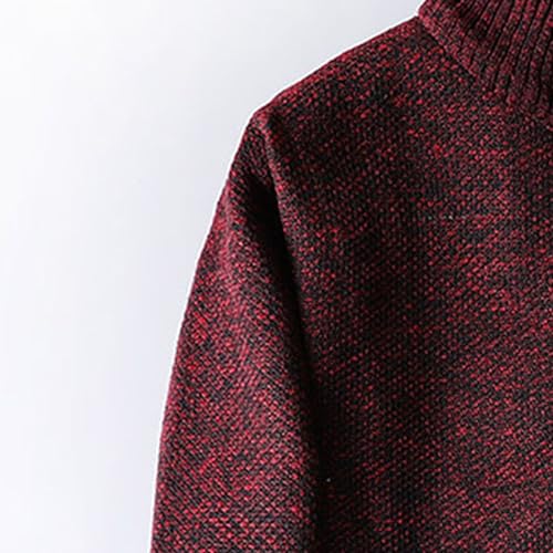 Men's Warm Knitted Pullover Winter Quarter Zip Male Knit Pullovers Sweater Slim Fit Casual Thick Knits Sweaters3