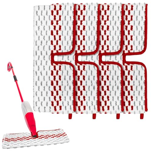 4 Piezas para Vileda 1-2 Spray MAX Recambio Fregona Kit, Recambio Mopa para Vileda Recambio Reutilizable de Microfibra, ¡Limpieza eficiente y Duradera