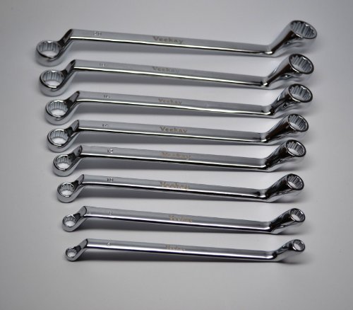 6mm - 22mm 8 Piece Metric Offset Box Wrench Set with Heavy Duty Pouch