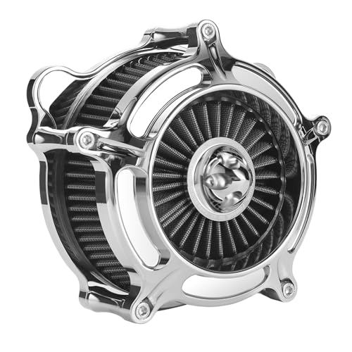 HEYOMOTOR Air Filter Cleaner for Harley Davidson Softail Touring Street Road King Glide Trike for Harley Davidson Air Intake Filters for Softail Dyna 93-15 Touring 01-07 Grey