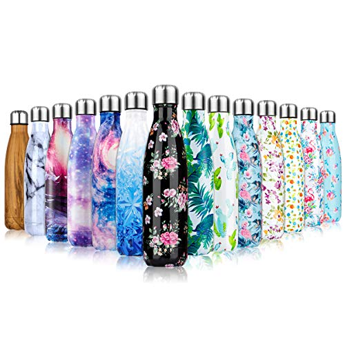 17oz Stainless Steel Water Bottle Vacuum Insulated Water Bottle Reusable Double Walled Drinks