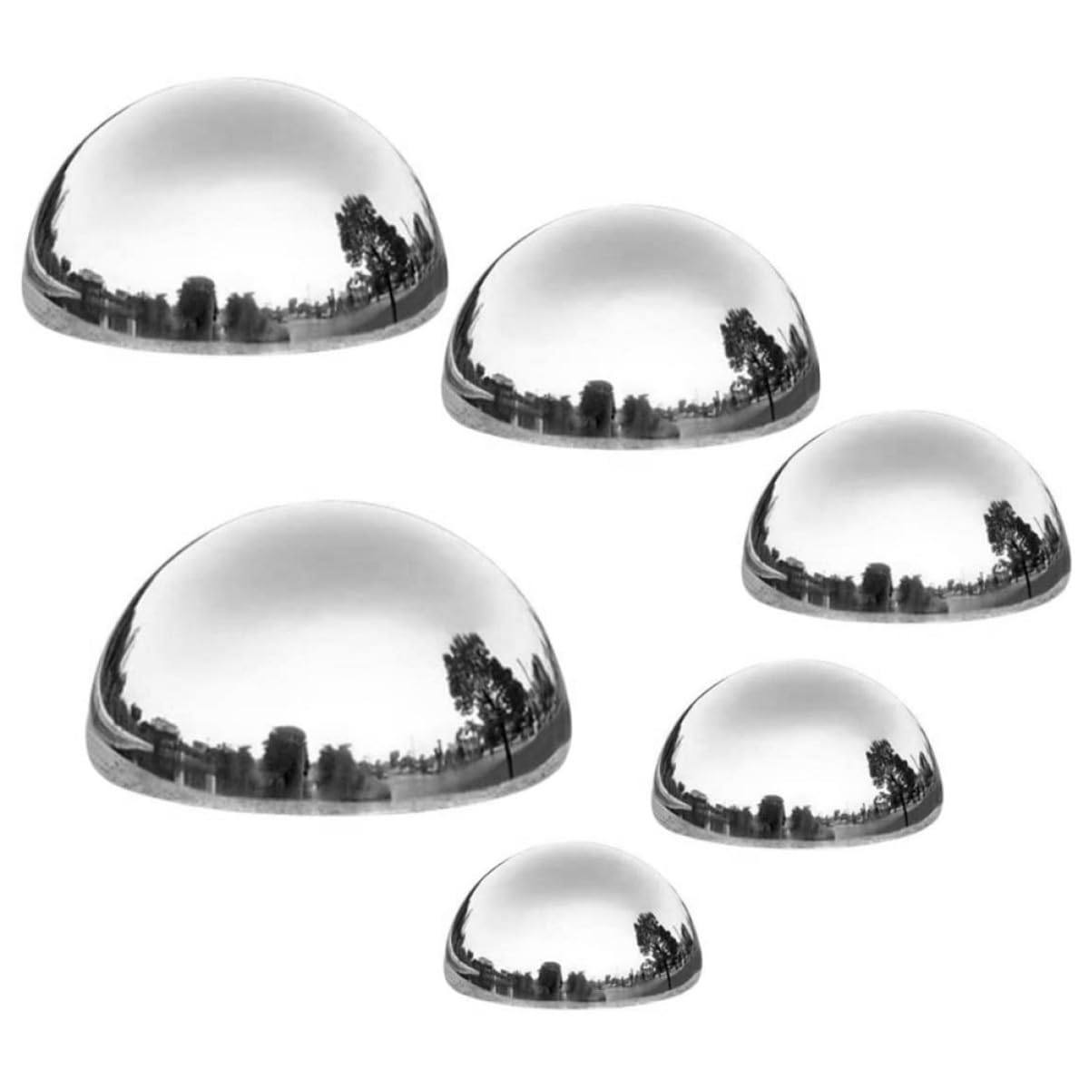 Boules à facettes en acier inoxydable argentées hémisphériques de jardin