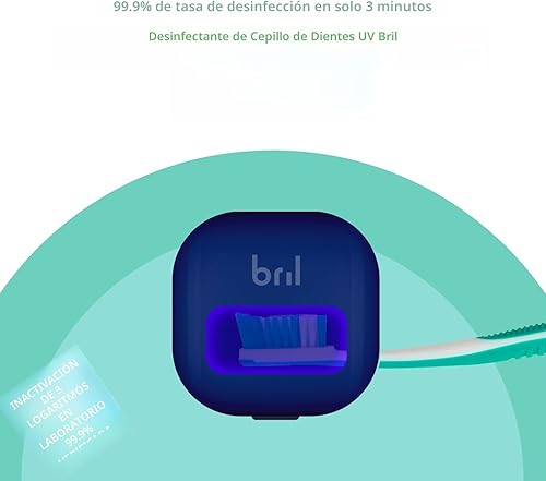 Miniatura 2 de Bril Desinfectante y soporte para cepillos de dientes UV-C para cepillos de dientes, limpiador portátil, funda de viaje, soporte magnético y estuche