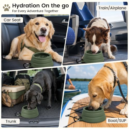 OHMO Spill Proof Collapsible Dog Bowl, 24oz Portable Dog Water Bowl - Image 3