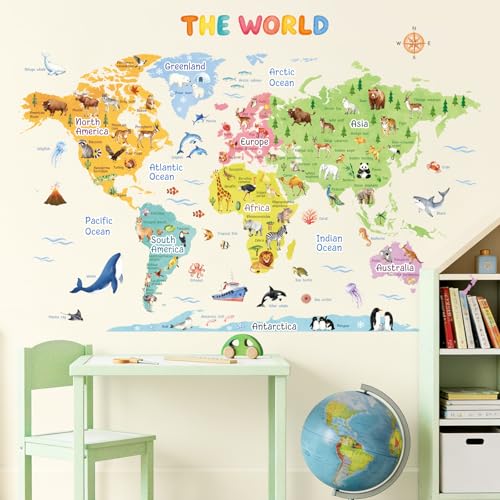 Vinilo Decorativo Mapa Mundo Animal en Vinilo Adhesivo miniatura 3