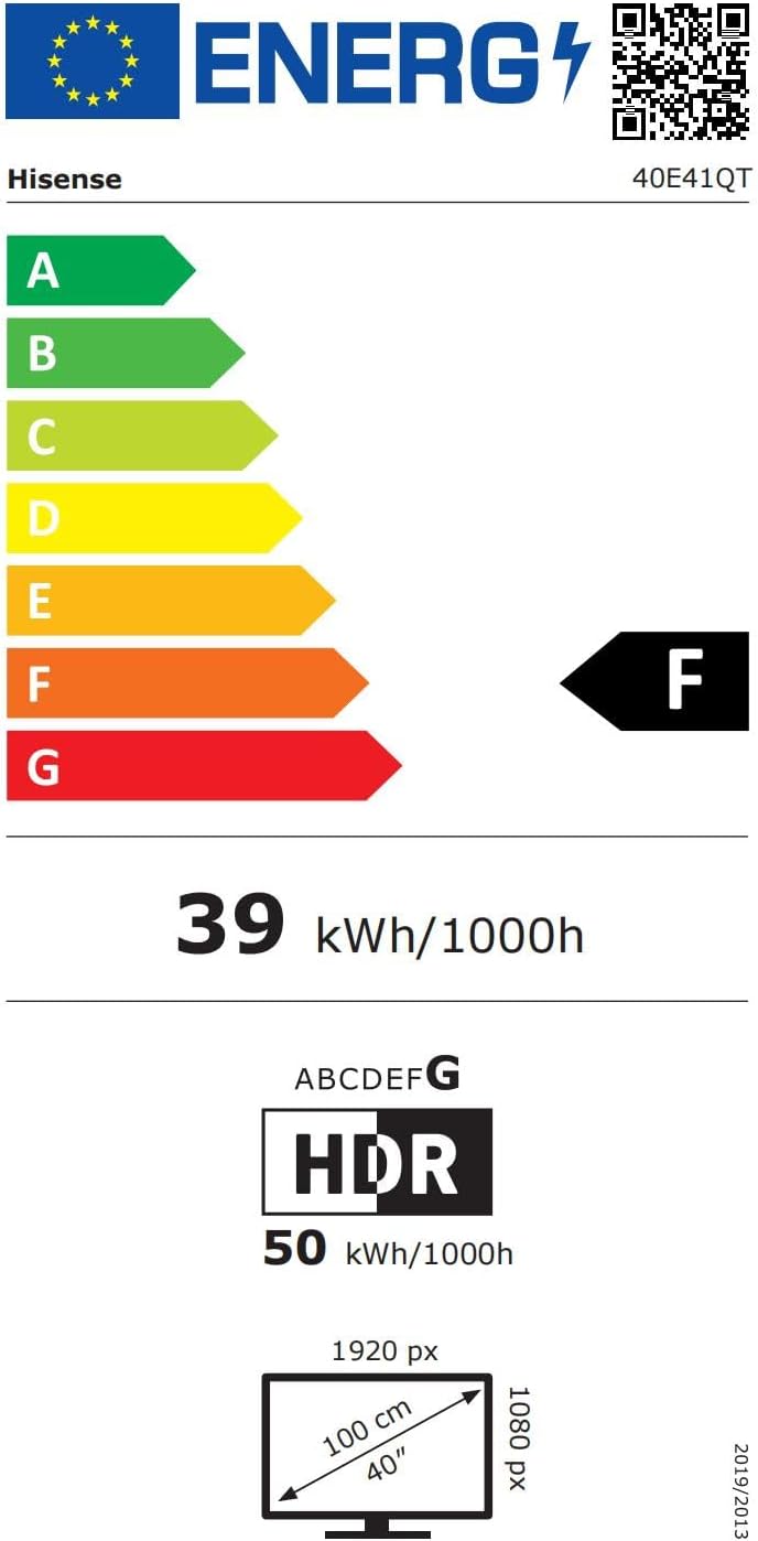 Hisense 40E41QT Energy Label