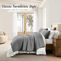 WDCOZY Cloud Soft Quilt Set, King Size, Dark Grey, 3 Pieces 104x90 inches — image 6