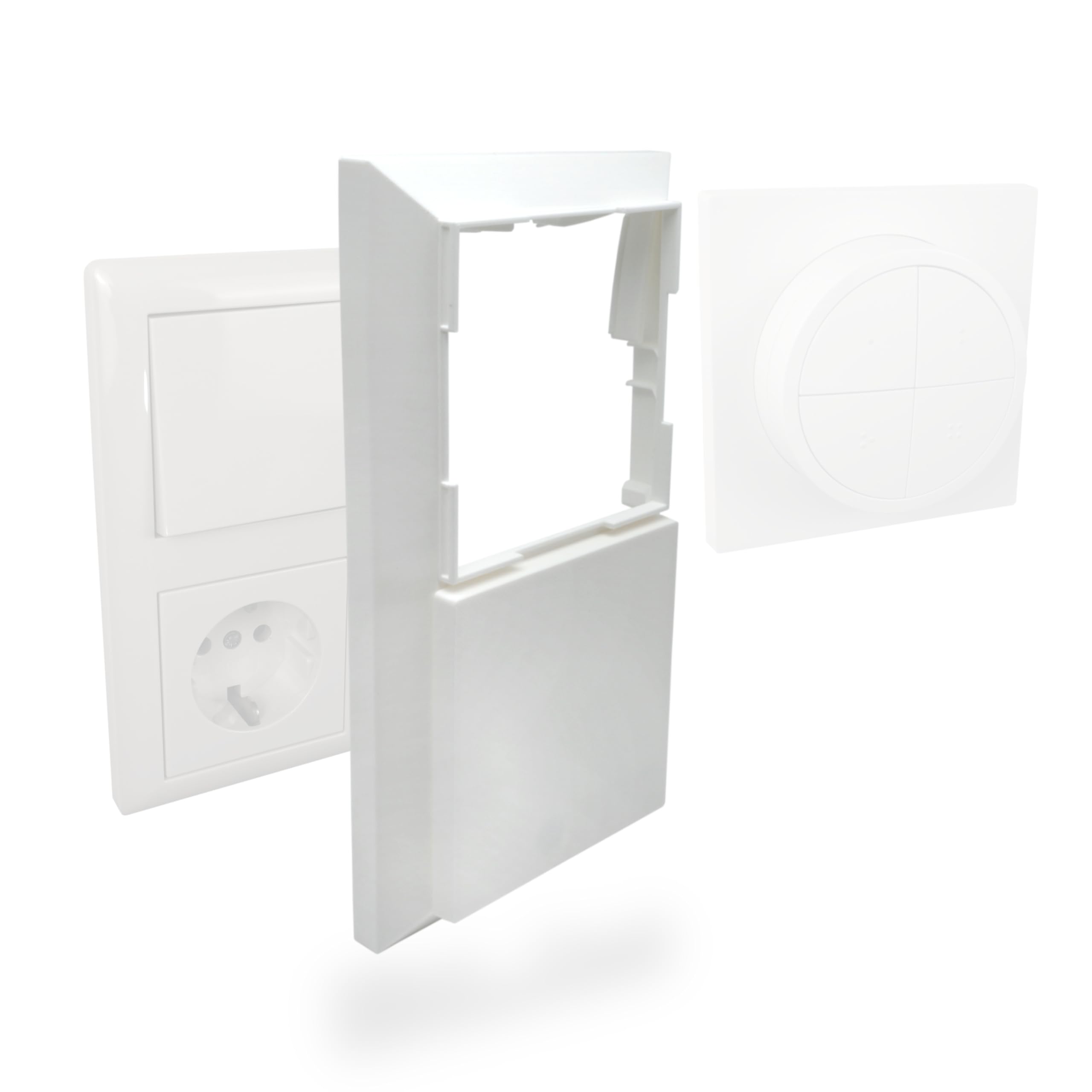 Lichtschalter Abdeckung PHTD für Philips Hue Tap Dial Schalter (Rahmen 2-fach + 1x Blindabdeckung, Schneeweiß)