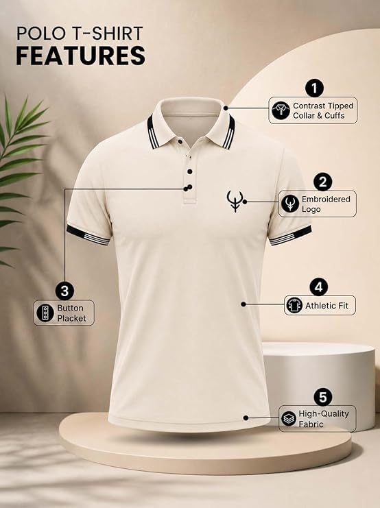 Image of Lymio Polo T Shirt for Men | Men Casual T-Shirt | Polo Available in Combo Pack of 2 (Polo-40-43)
