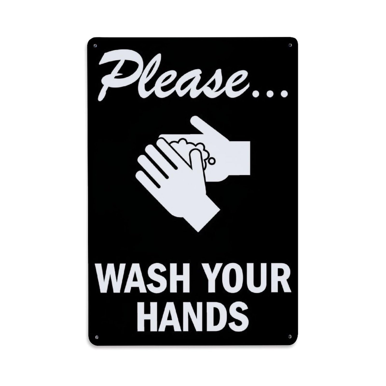 Jdfenggu Vintage Please Wash Your Hands Retro Metal Tin Sign, Decor Art Poster For Bar, Home, Man Cave, Kitchen, Laundry Room Gift 8X12inch