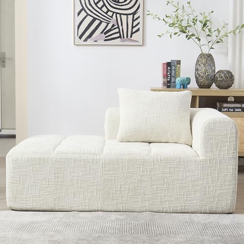 Zepneiy Canapé sans Assemblage nécessaire, Fauteuil rembourré avec Méridienne, Canapé 1 Places avec Coussin et Poches latérales pour télécommande et...