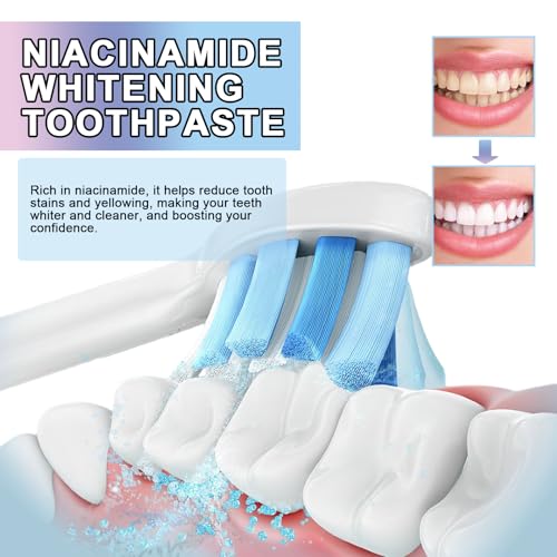 Glamvora Zahnaufhellungs-Zahnpasta, Dreifachpaste, Niacinamid-Zahnpasta für frischen Atem, sanft formuliert, repariert und schützt Zähne, entfernt Zahnflecken, pflegt empfindliche Zähne (6pcs) – Bild 8
