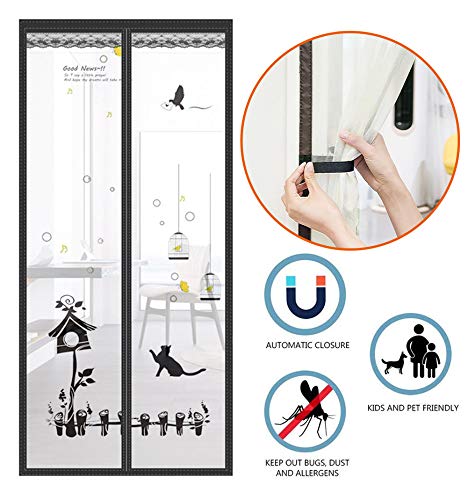 Preisvergleich Produktbild Nobuddy Magnet Fliegengitter TüR Terrassentür Insektenschutz, Magnetvorhang HäNde Frei, Moskitonetz Magnetverschluss, Verschiedene Größen, Balkontür Terrassentür / A / 85 * 210CM