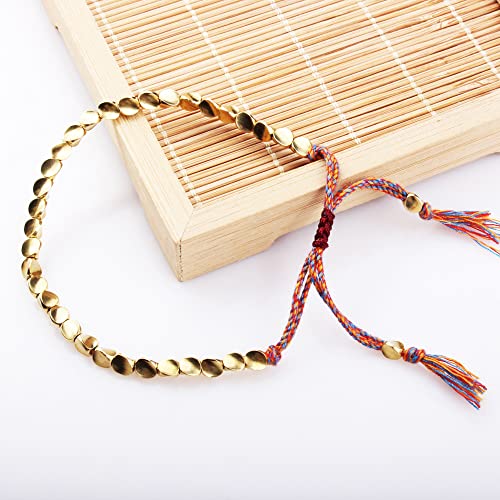 Futtmi 2Pcs Tibetan Copper Bead Bracelet - Buddhist Good Luck Bracelet Handmade Braided Cotton Bracelet For Men And Women #TOP5