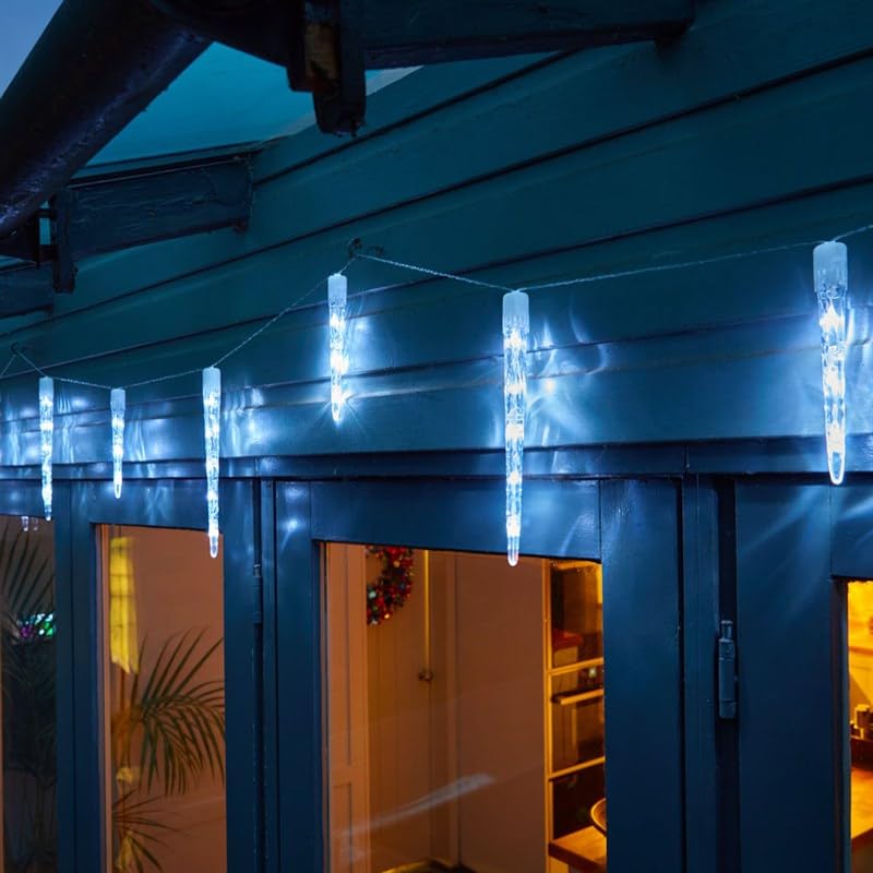 Smart Garden Three Kings 10 Inlit Icicles White Christmas String Lights (2507000)
