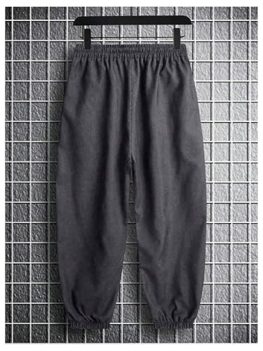 SOLY HUX Men's Corduroy Pants Drawstring Elastic Waist Baggy Casual Joggers Pants with Pockets2