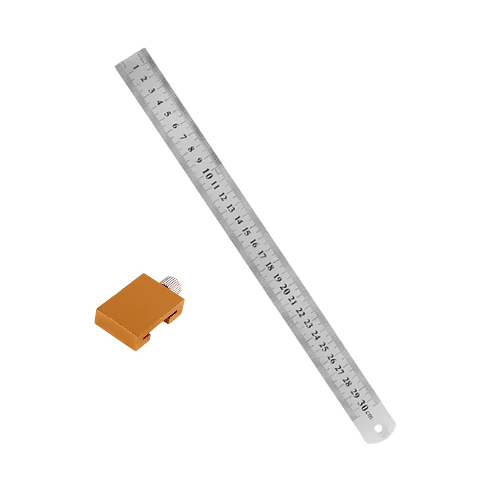 Professional Woodworking Scale with Alignment Block Aluminum Marking Ruler for Enhances Accuracy in Woodcraft Tasks Woodworking Measuring Ruler
