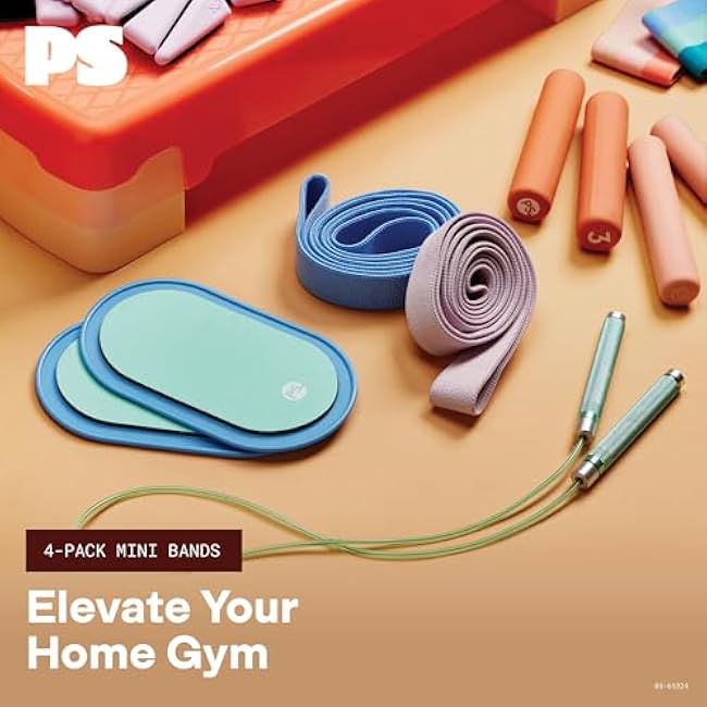 POPSUGAR Mini Loop Bands - Set of 4, 2 Wide Progressive Resistance Bands for Working Out, Exercise Bands for Men & Women for Warm-Up, Lower Body Workout & Strength Training, Latex Fitness Bands