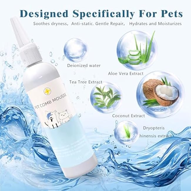 Pet Steam Brush Spray Refill for Dogs & Cats ¨C Pets Waterless Shampoo, 3-in-1 Grooming Spray Comb Mist, 1*Shampoo(Steam Brush not Included)-cUoerxni