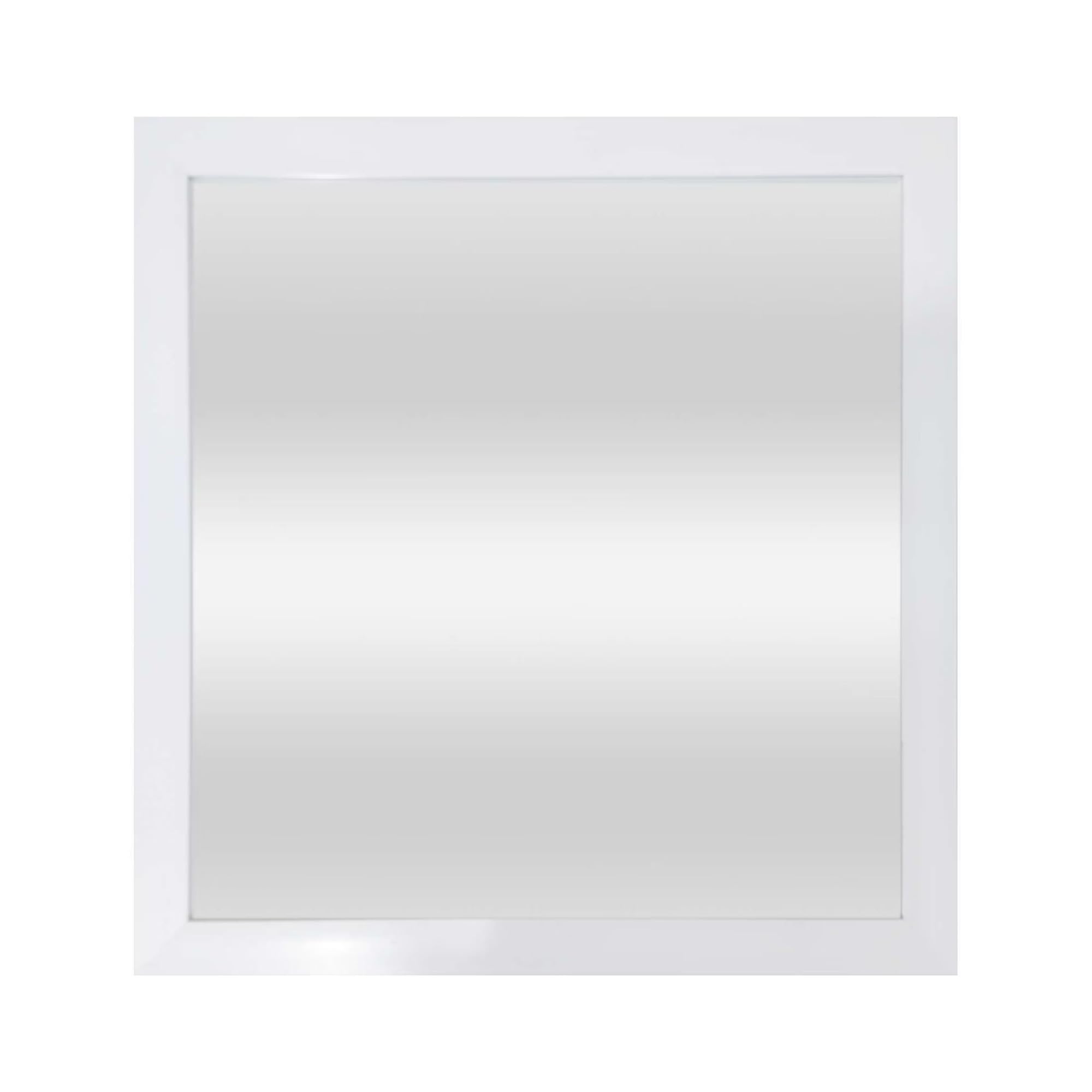 16x16 Inch White Framed Compact Decorative Wall Mirror Perfect for Bathroom or Living Room