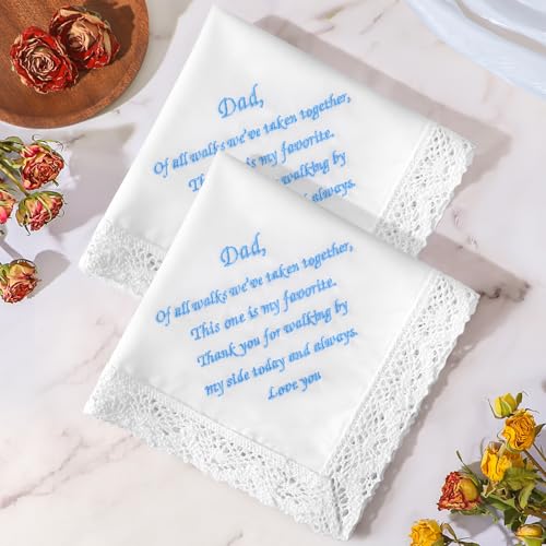 Image of HOULIFE Wedding Handkerchiefs for Bride Something Blue Bride Groom Gift