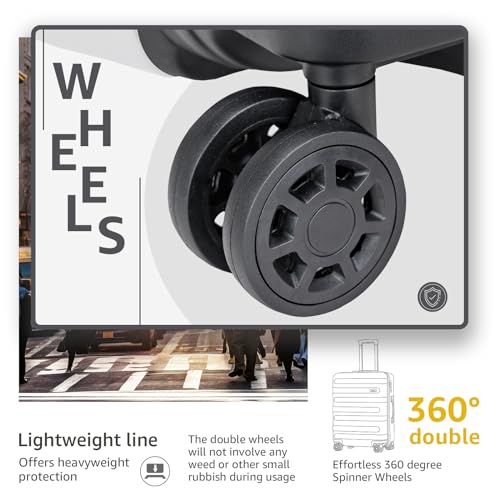 24 inch Luggage with Spinner Wheels,Suitcases PC+ABS Hard Shell - 24in TSA Lock Lightweight Carry on4