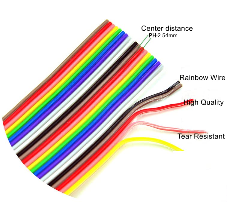 Uxcell® IDC Rainbow Wire Flat Ribbon Cable DB9 Male | Ubuy India