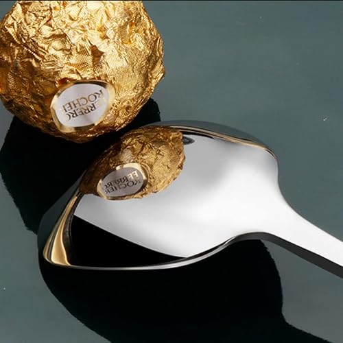 Miniatura 6 de Ymeibe Juego de cuchara de ensalada y tenedor de metal para servir, utensilios de servir de acero inoxidable 1810, grandes servidores de ensalada