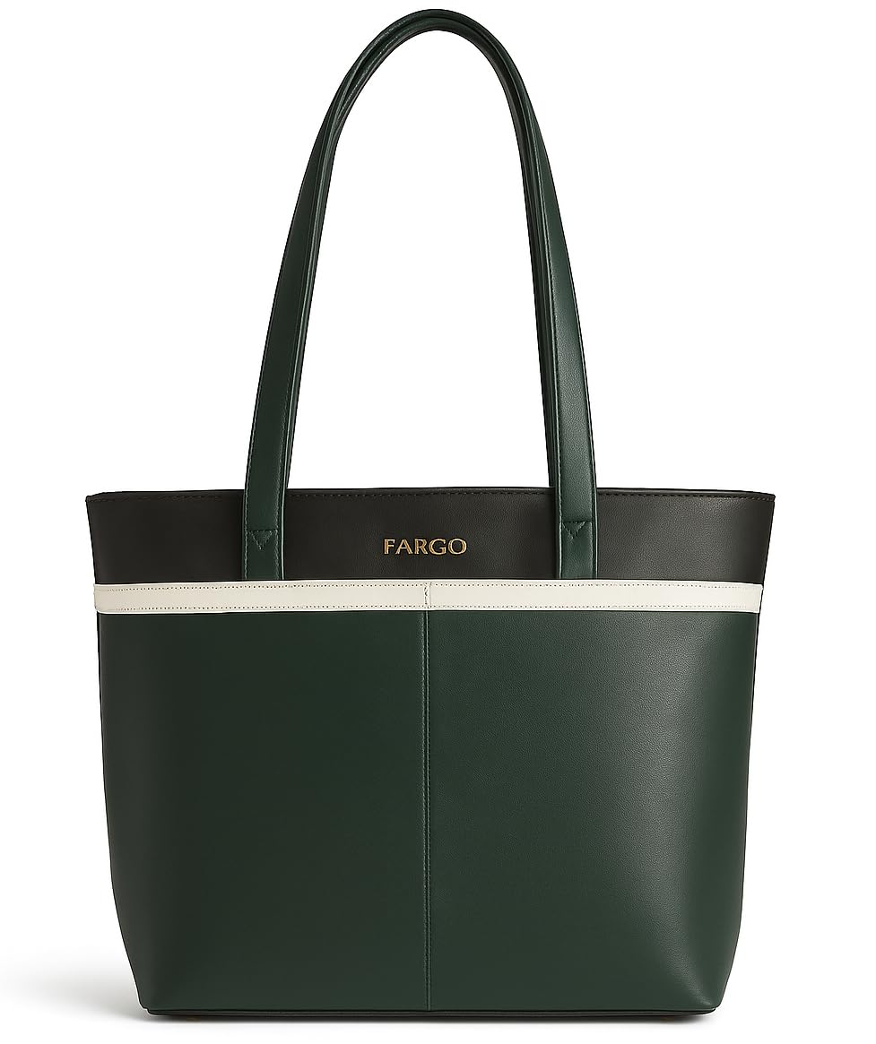 fargo Stride Green Tote Bag for Women | Spacious Vegan Leather Shoulder Bag with YKK Zipper | Large Handbag for Office, College, Casual Use | Made in India-picture-30