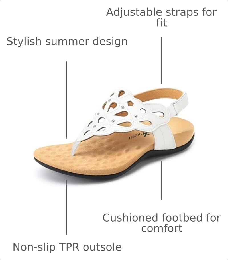 Image of Athlefit Orthopedic Sandals for Women Summer Adjustable Orthotic Thong Sandals with Arch Support
