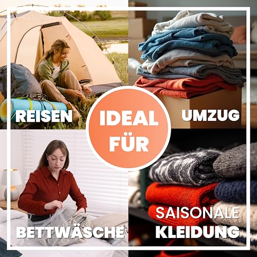 Rejoma® Vakuumbeutel – 6er Set extra groß für Bettdecken, Kopfkissen & Kleidung, platzsparende Aufbewahrung, luftdicht & wiederverwendbar