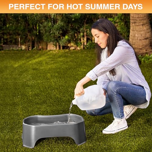 Image of Neater Pet Brands Giant Bowl - Extra Large Water Bowl for Dogs (2.25 Gallon Capacity, 288 oz) - Gunmetal Grey