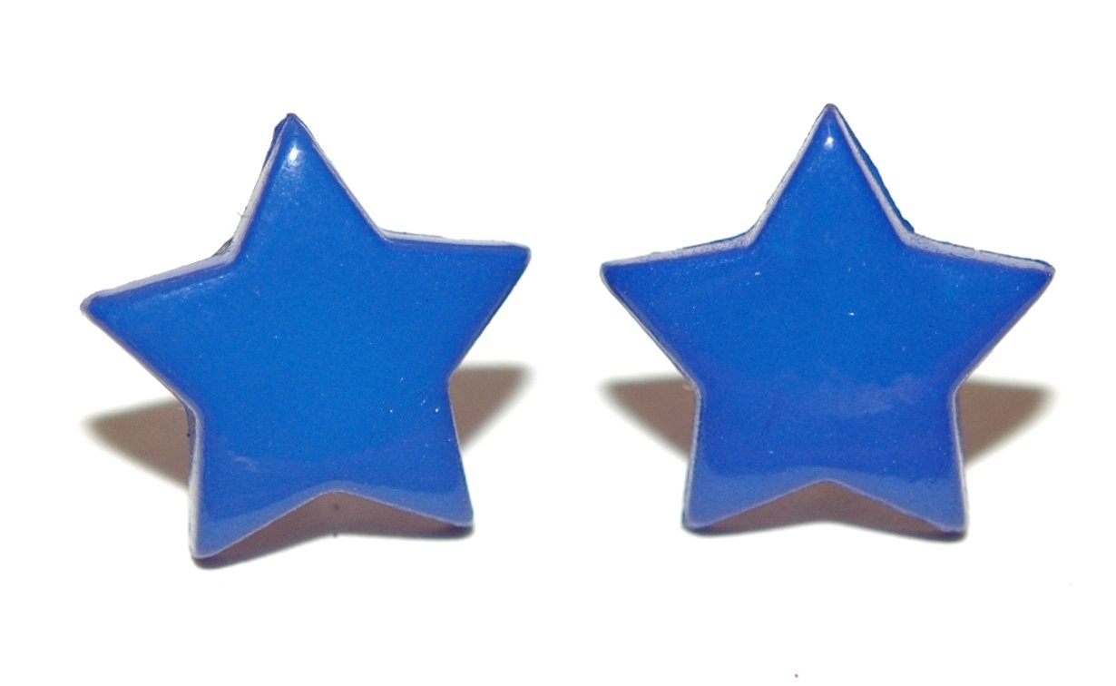 Bright Blue Star Stud Earrings (S714)