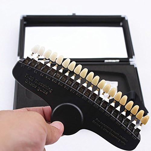 NSKI 20 Colors Dental Whitening 3D Shade Guide Color Comparator with Mirror for Professional Cold Light Tooth Whitening Material